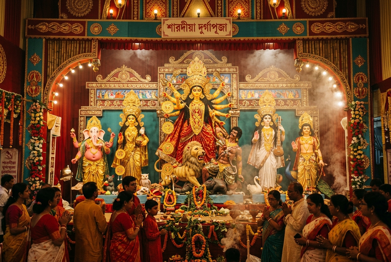 Ma Durga with her family